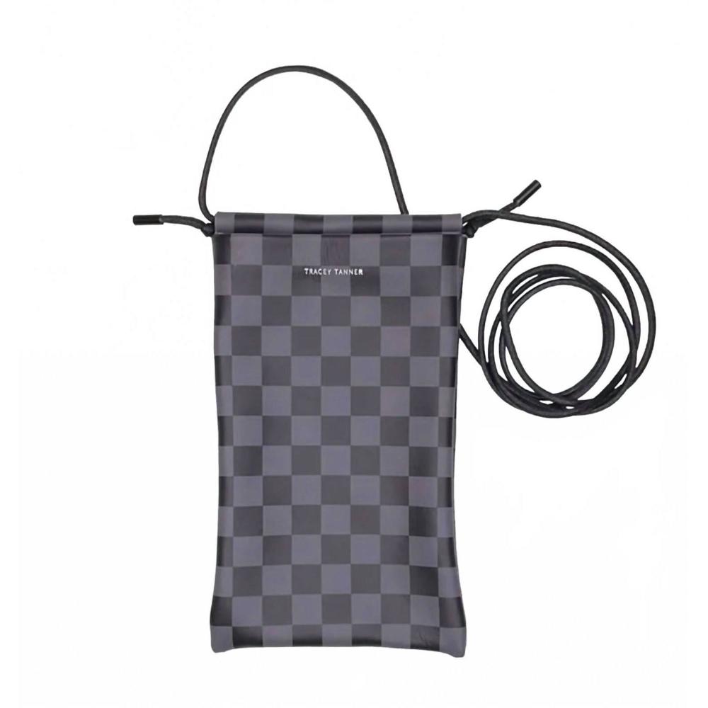 NEW TRACEY TANNER women's tia crossbody cellphone bag in checkered black and whi